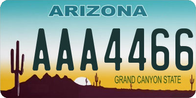 AZ license plate AAA4466