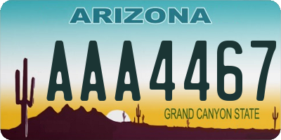 AZ license plate AAA4467