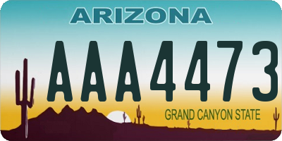 AZ license plate AAA4473