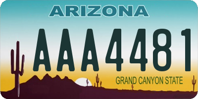 AZ license plate AAA4481