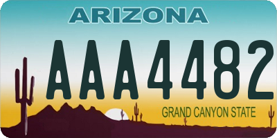 AZ license plate AAA4482