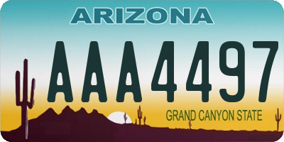 AZ license plate AAA4497