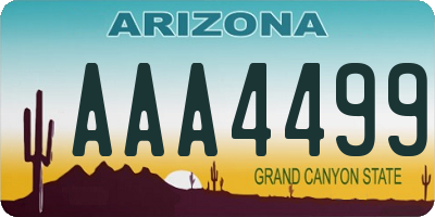 AZ license plate AAA4499