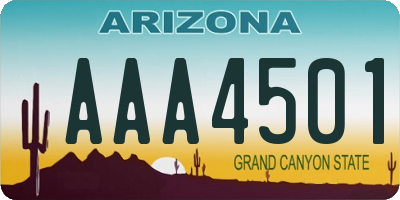 AZ license plate AAA4501