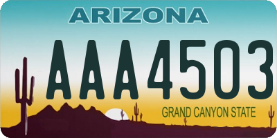 AZ license plate AAA4503