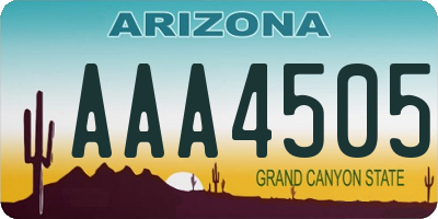 AZ license plate AAA4505