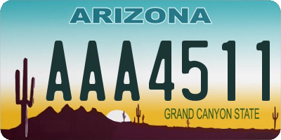 AZ license plate AAA4511