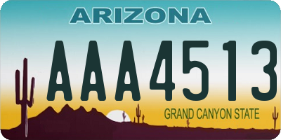 AZ license plate AAA4513