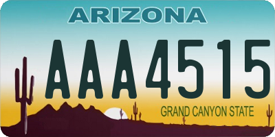 AZ license plate AAA4515