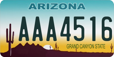AZ license plate AAA4516