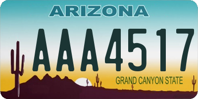 AZ license plate AAA4517