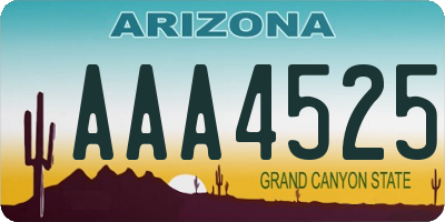 AZ license plate AAA4525