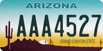 AZ license plate AAA4527