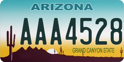 AZ license plate AAA4528