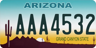 AZ license plate AAA4532