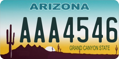 AZ license plate AAA4546