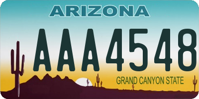 AZ license plate AAA4548