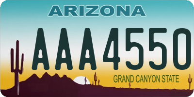 AZ license plate AAA4550