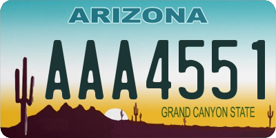 AZ license plate AAA4551