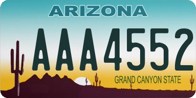 AZ license plate AAA4552