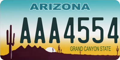 AZ license plate AAA4554