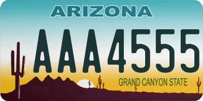 AZ license plate AAA4555