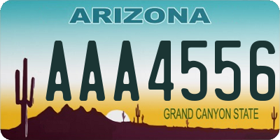 AZ license plate AAA4556