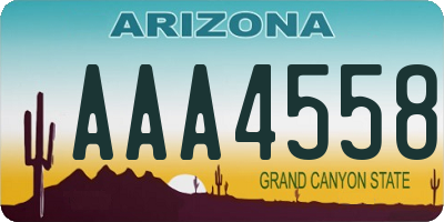 AZ license plate AAA4558