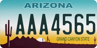 AZ license plate AAA4565