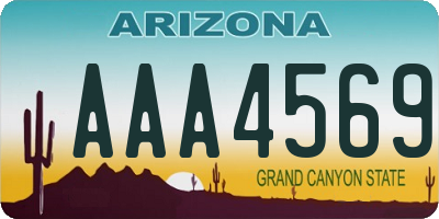 AZ license plate AAA4569