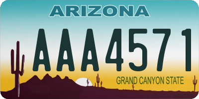 AZ license plate AAA4571