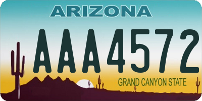 AZ license plate AAA4572