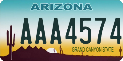 AZ license plate AAA4574