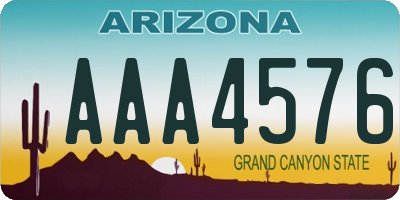 AZ license plate AAA4576