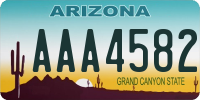 AZ license plate AAA4582