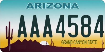 AZ license plate AAA4584