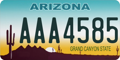 AZ license plate AAA4585