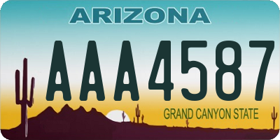 AZ license plate AAA4587