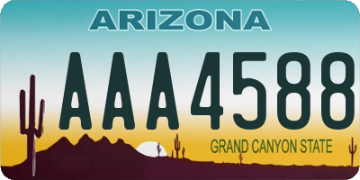 AZ license plate AAA4588