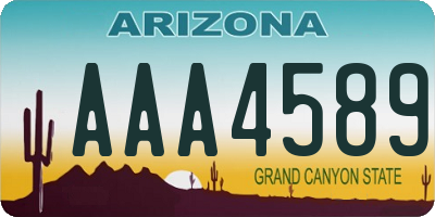 AZ license plate AAA4589