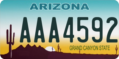 AZ license plate AAA4592