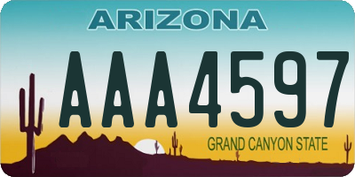 AZ license plate AAA4597