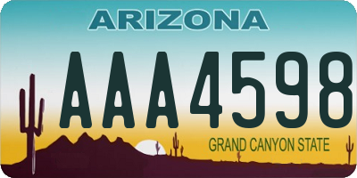 AZ license plate AAA4598