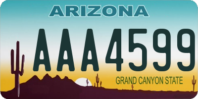 AZ license plate AAA4599