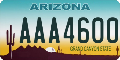 AZ license plate AAA4600