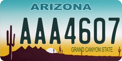 AZ license plate AAA4607