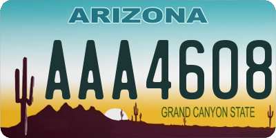 AZ license plate AAA4608