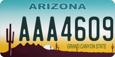 AZ license plate AAA4609