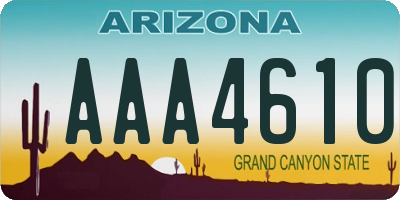 AZ license plate AAA4610