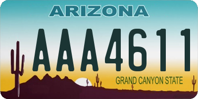 AZ license plate AAA4611